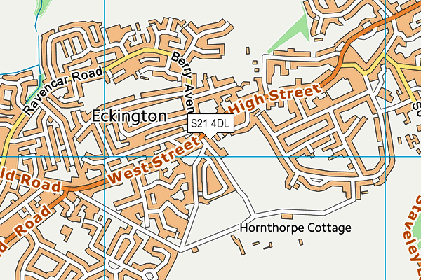 S21 4DL map - OS VectorMap District (Ordnance Survey)