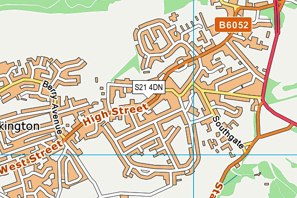 S21 4DN map - OS VectorMap District (Ordnance Survey)