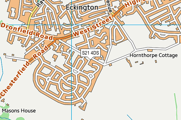 S21 4DS map - OS VectorMap District (Ordnance Survey)