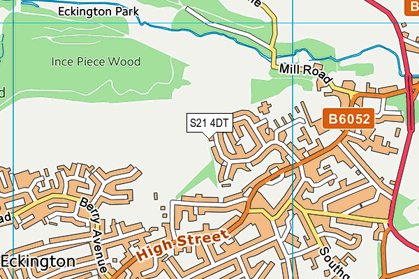 S21 4DT map - OS VectorMap District (Ordnance Survey)