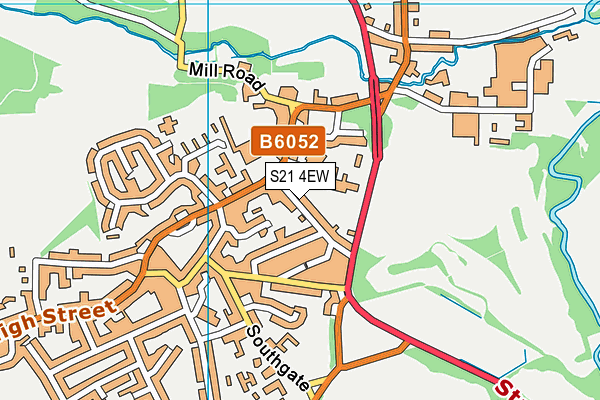 S21 4EW map - OS VectorMap District (Ordnance Survey)