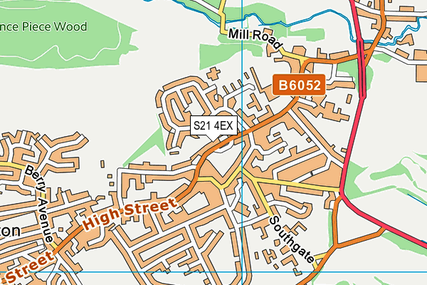 Pitt Street Recreation Ground map (S21 4EX) - OS VectorMap District (Ordnance Survey)