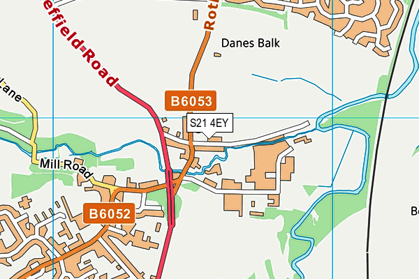 S21 4EY map - OS VectorMap District (Ordnance Survey)