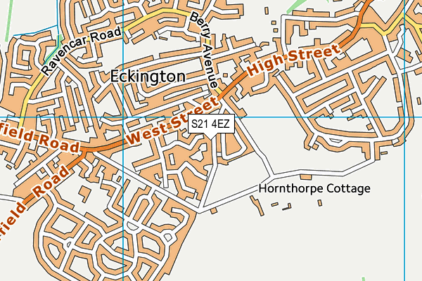 S21 4EZ map - OS VectorMap District (Ordnance Survey)