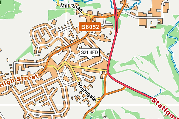 S21 4FD map - OS VectorMap District (Ordnance Survey)