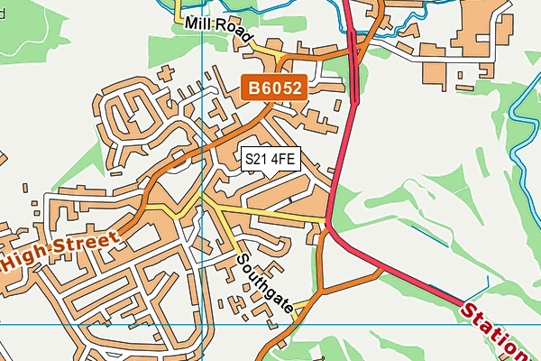 S21 4FE map - OS VectorMap District (Ordnance Survey)