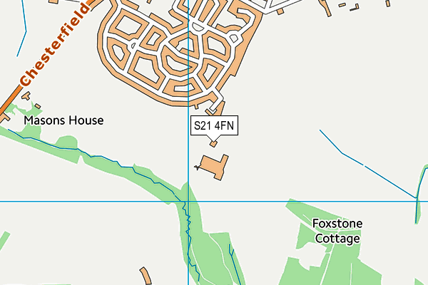 S21 4FN map - OS VectorMap District (Ordnance Survey)