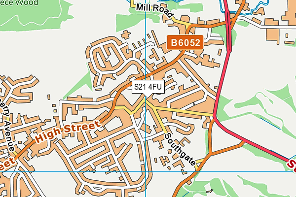 S21 4FU map - OS VectorMap District (Ordnance Survey)