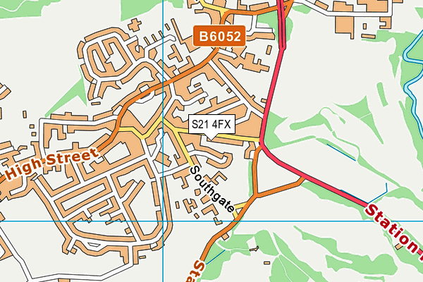 S21 4FX map - OS VectorMap District (Ordnance Survey)