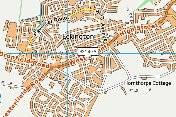 S21 4GA map - OS VectorMap District (Ordnance Survey)