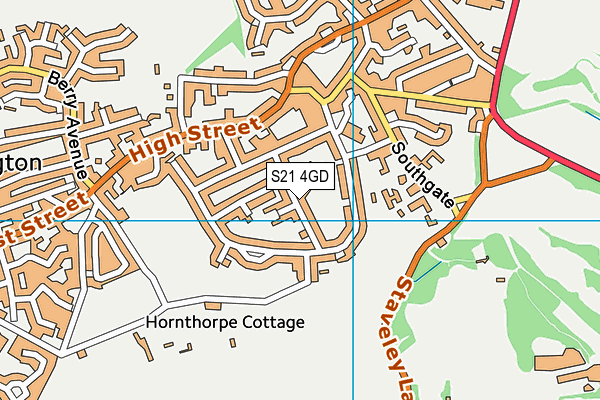 S21 4GD map - OS VectorMap District (Ordnance Survey)