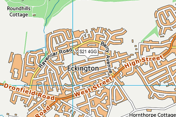 S21 4GG map - OS VectorMap District (Ordnance Survey)