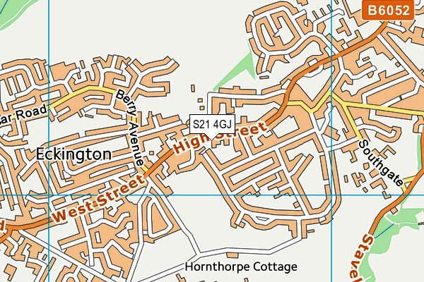 S21 4GJ map - OS VectorMap District (Ordnance Survey)