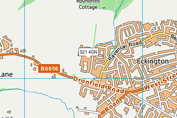 Eckington School map (S21 4GN) - OS VectorMap District (Ordnance Survey)