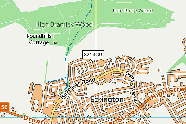 S21 4GU map - OS VectorMap District (Ordnance Survey)