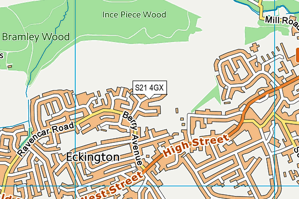 S21 4GX map - OS VectorMap District (Ordnance Survey)