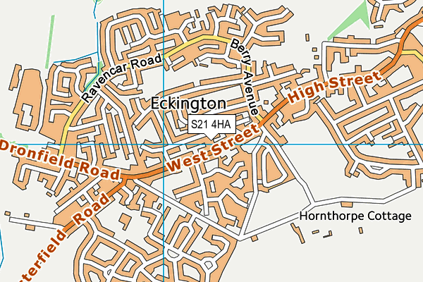 S21 4HA map - OS VectorMap District (Ordnance Survey)