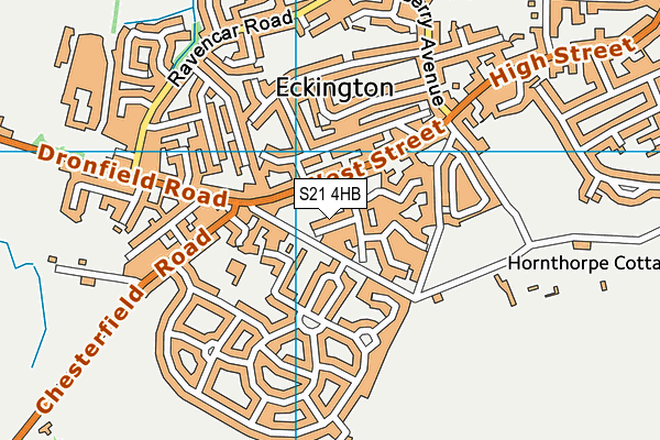 S21 4HB map - OS VectorMap District (Ordnance Survey)
