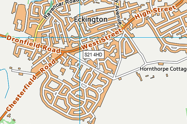 S21 4HD map - OS VectorMap District (Ordnance Survey)