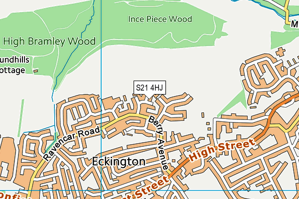 S21 4HJ map - OS VectorMap District (Ordnance Survey)