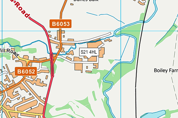 S21 4HL map - OS VectorMap District (Ordnance Survey)