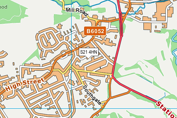 S21 4HN map - OS VectorMap District (Ordnance Survey)