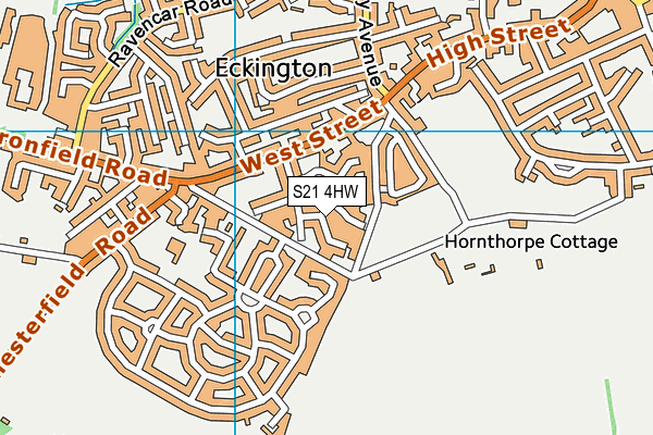 S21 4HW map - OS VectorMap District (Ordnance Survey)