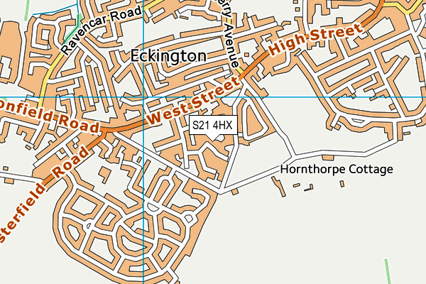 S21 4HX map - OS VectorMap District (Ordnance Survey)