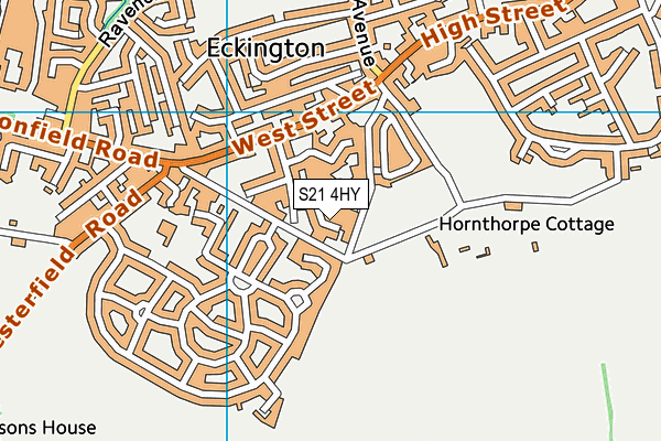 S21 4HY map - OS VectorMap District (Ordnance Survey)
