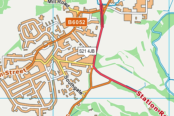 S21 4JB map - OS VectorMap District (Ordnance Survey)