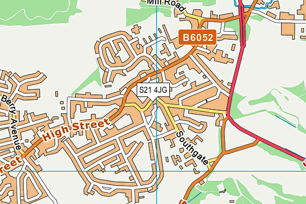 S21 4JG map - OS VectorMap District (Ordnance Survey)