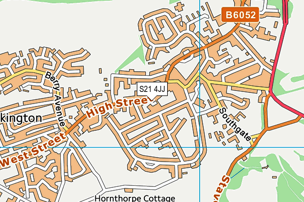 S21 4JJ map - OS VectorMap District (Ordnance Survey)