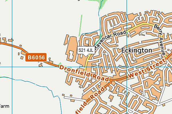 S21 4JL map - OS VectorMap District (Ordnance Survey)