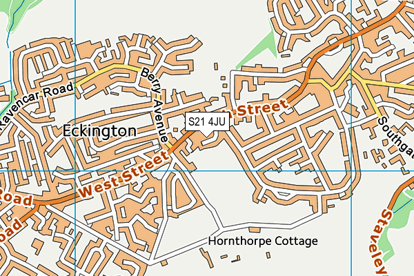 S21 4JU map - OS VectorMap District (Ordnance Survey)
