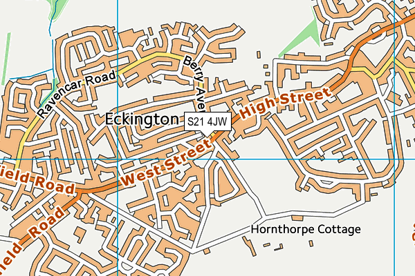 S21 4JW map - OS VectorMap District (Ordnance Survey)