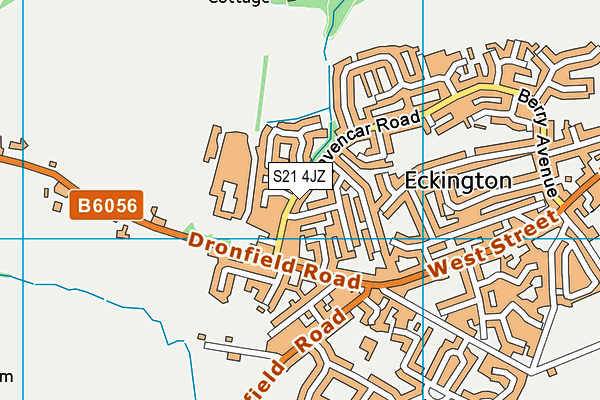 S21 4JZ map - OS VectorMap District (Ordnance Survey)