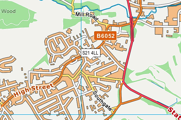 S21 4LL map - OS VectorMap District (Ordnance Survey)