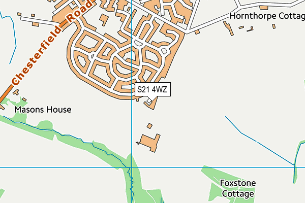 S21 4WZ map - OS VectorMap District (Ordnance Survey)