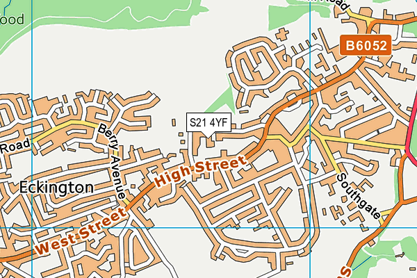 S21 4YF map - OS VectorMap District (Ordnance Survey)