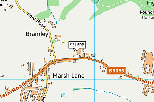 S21 5RB map - OS VectorMap District (Ordnance Survey)