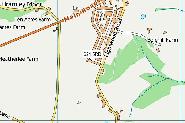 S21 5RD map - OS VectorMap District (Ordnance Survey)