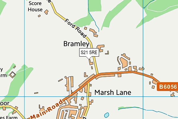 S21 5RE map - OS VectorMap District (Ordnance Survey)