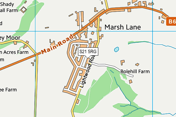 S21 5RG map - OS VectorMap District (Ordnance Survey)