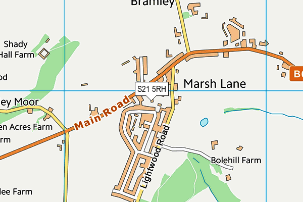 S21 5RH map - OS VectorMap District (Ordnance Survey)