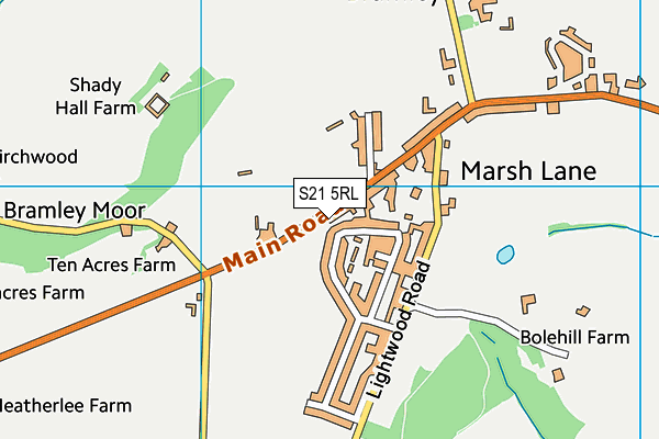 S21 5RL map - OS VectorMap District (Ordnance Survey)