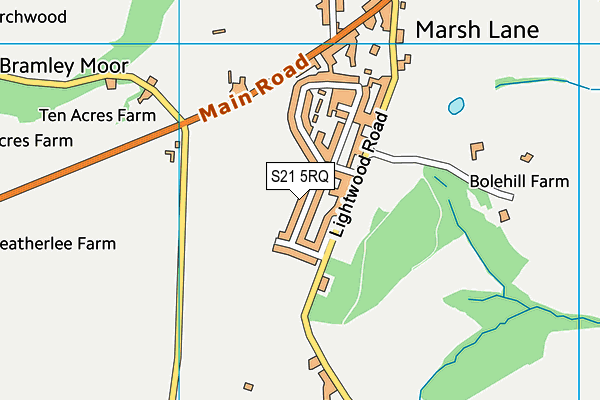 S21 5RQ map - OS VectorMap District (Ordnance Survey)