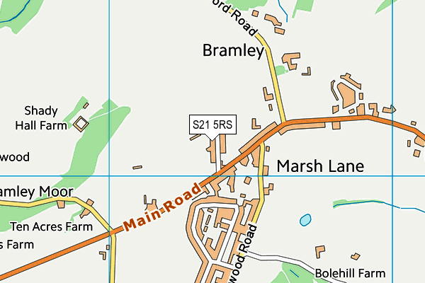 S21 5RS map - OS VectorMap District (Ordnance Survey)