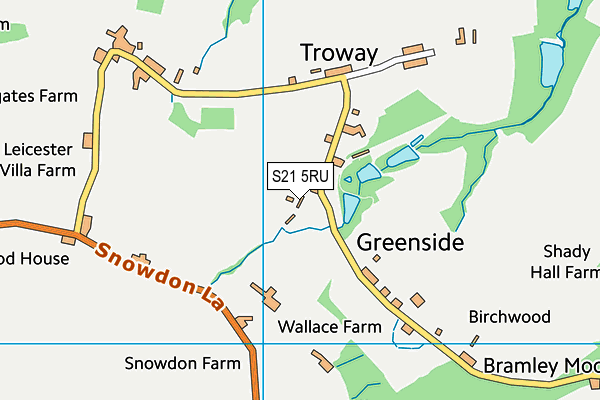 S21 5RU map - OS VectorMap District (Ordnance Survey)