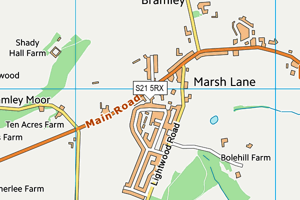 S21 5RX map - OS VectorMap District (Ordnance Survey)