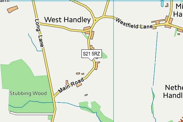 S21 5RZ map - OS VectorMap District (Ordnance Survey)